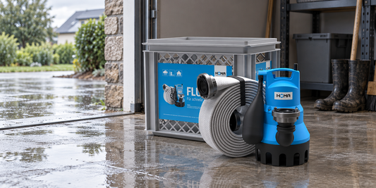 Wateroverlast na hevige regen: noodplan en calamiteitenset – illustratieve productfoto