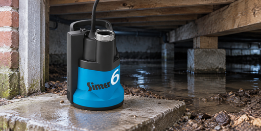 Kruipruimte vol water: oorzaken en de juiste pomp – illustratieve productfoto