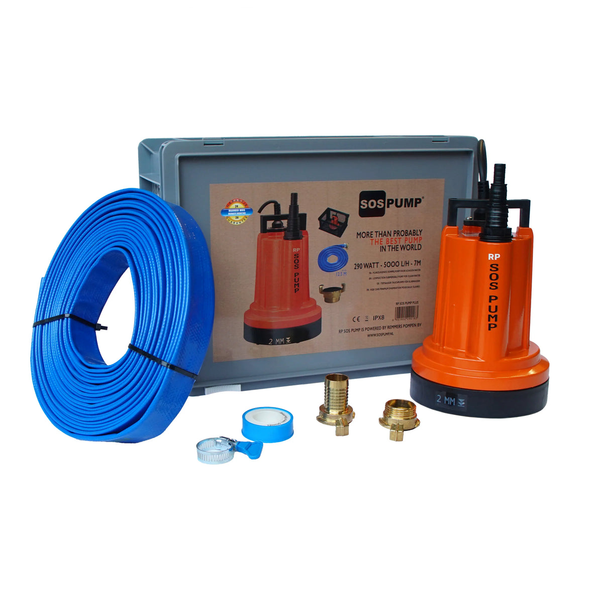 SOS flutbox pompset, dompelpomp bij wateroverlast
